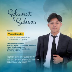 Alumni Pesantren Yasrib, Yoga Saputra Sabet Juara 1 Esai Ilmiah Nasional